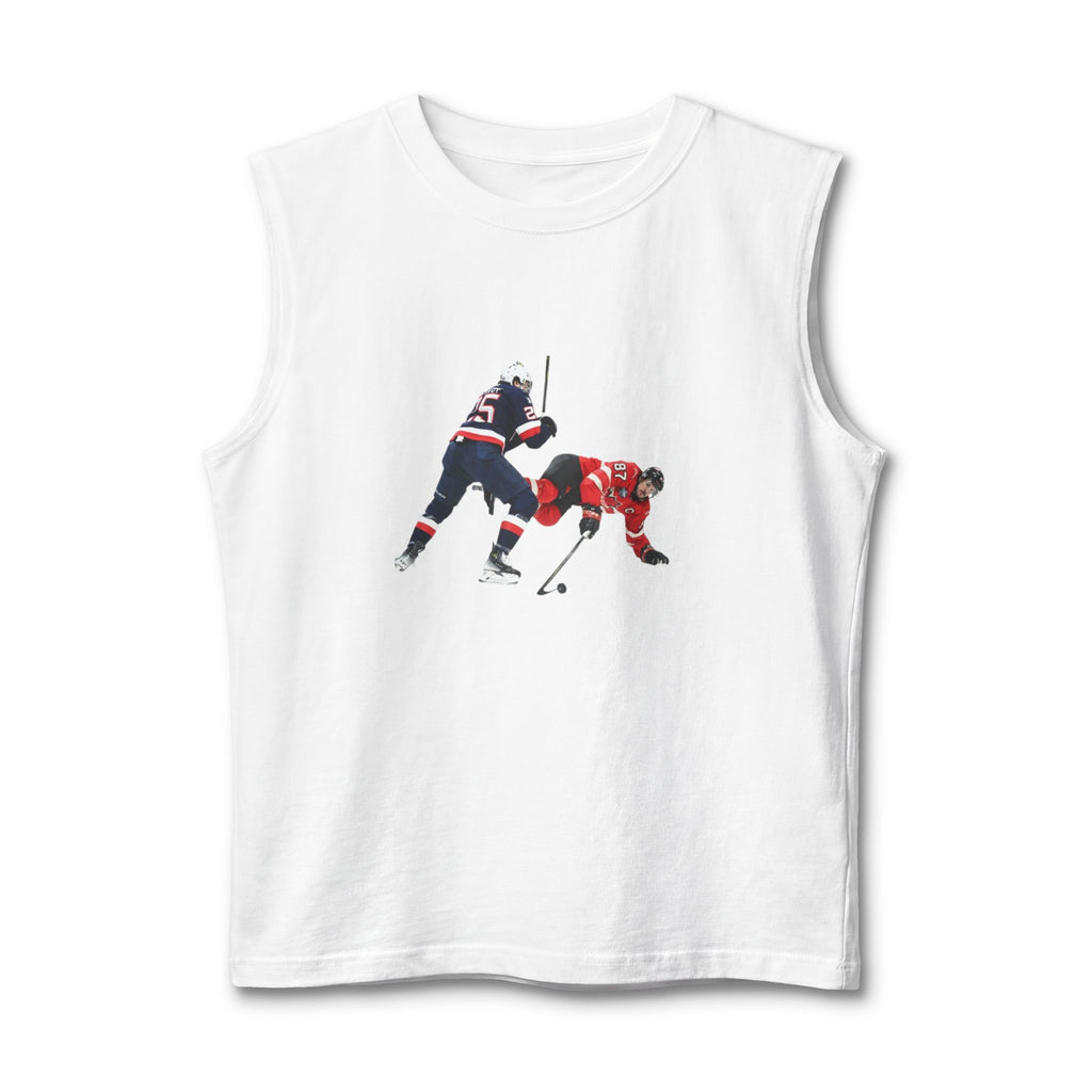 Crosby getting flattened Muscle Tank — Patriotic Jet Back Print