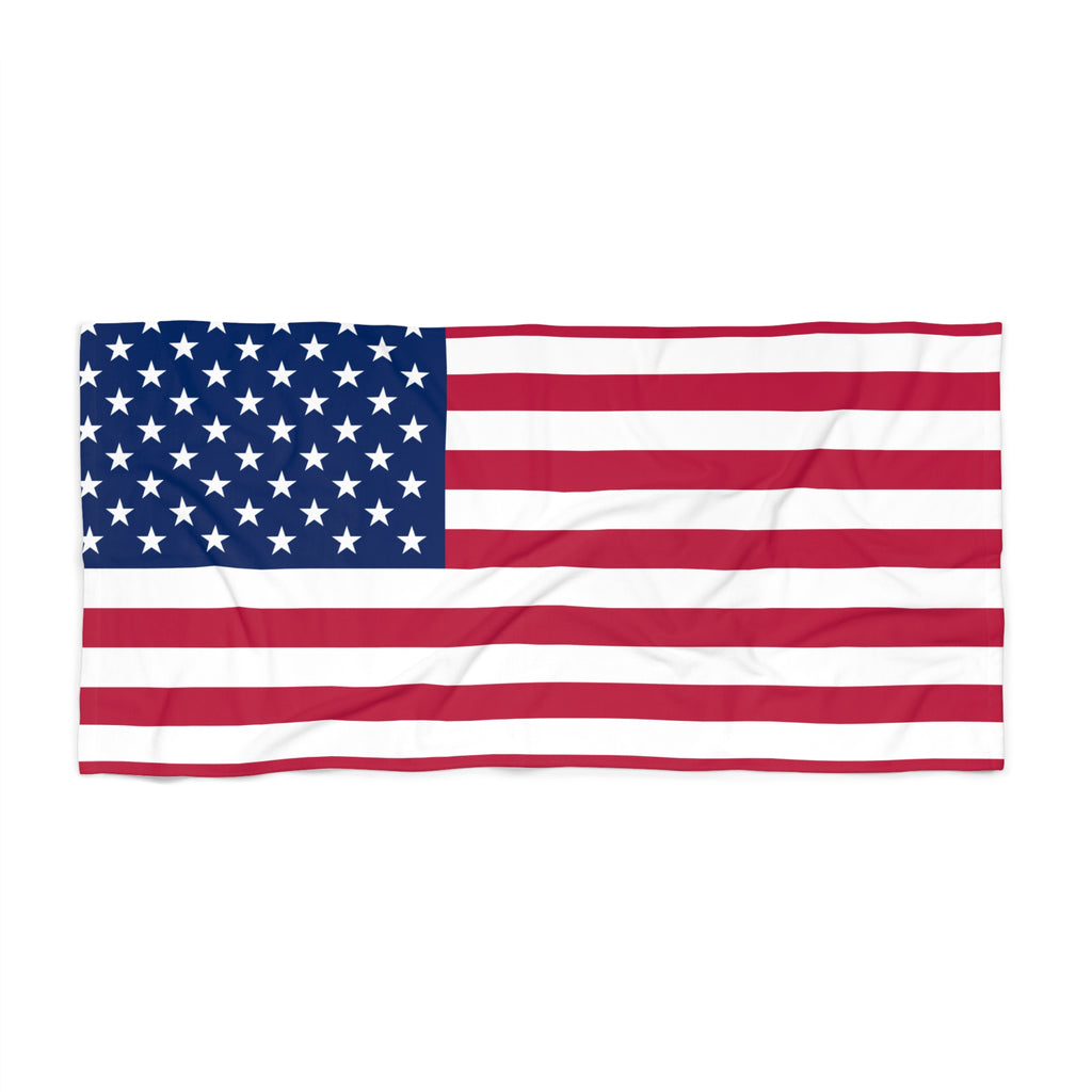 USA Flag Beach Towel — American Stars & Stripes Patriotic Pool Towel