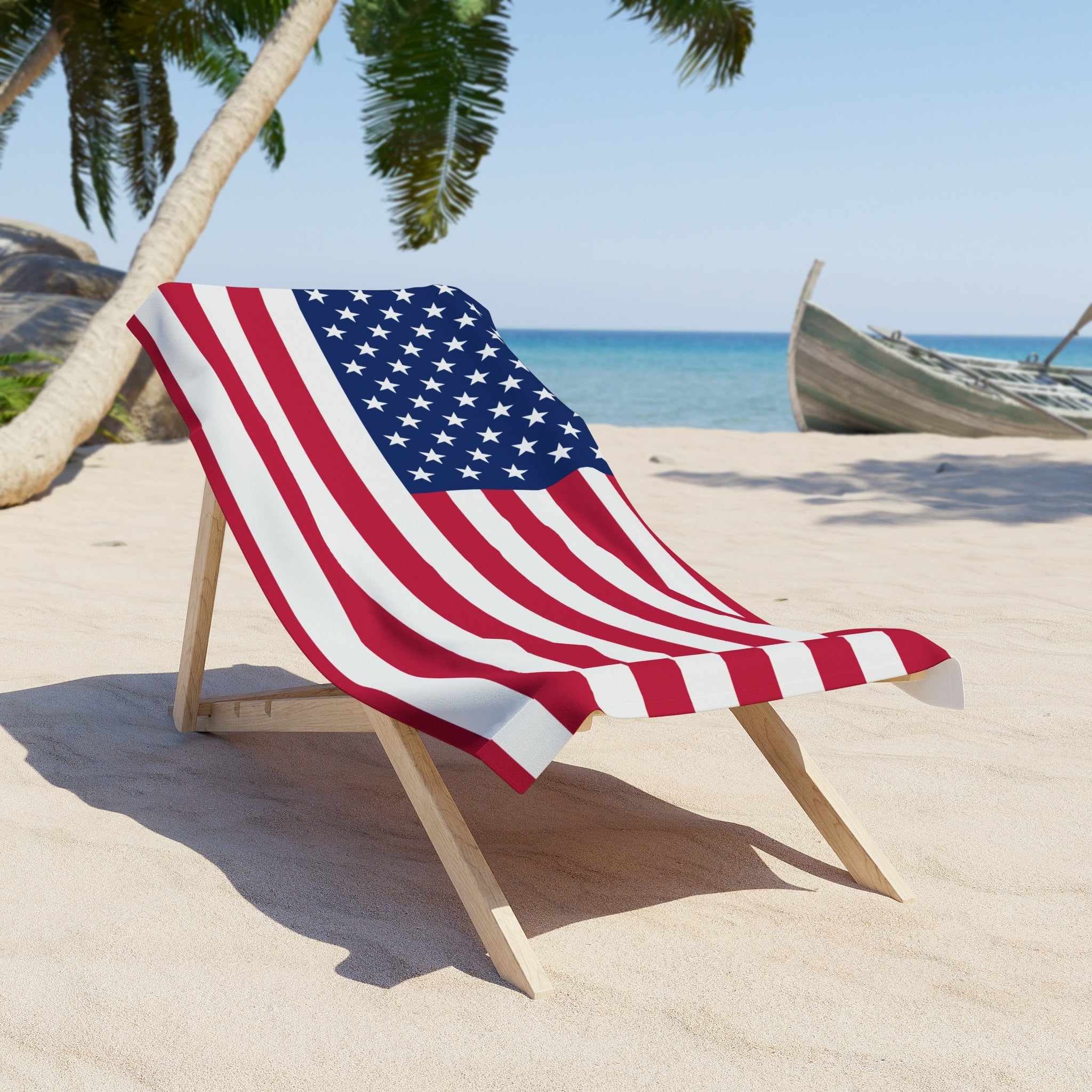 USA Flag Beach Towel — American Stars & Stripes Patriotic Pool Towel