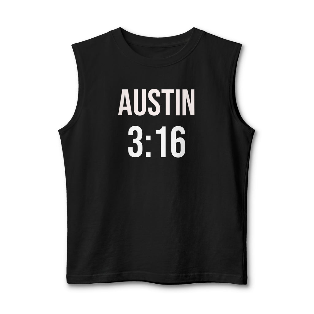 Austin 3:16 Muscle Tank — Stone Cold Skull Graphic Sleeveless Tee