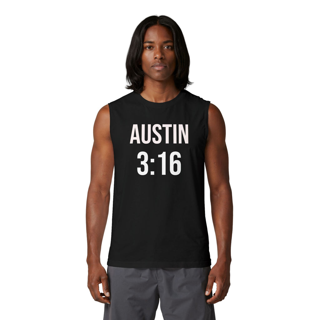 Austin 3:16 Muscle Tank — Stone Cold Skull Graphic Sleeveless Tee