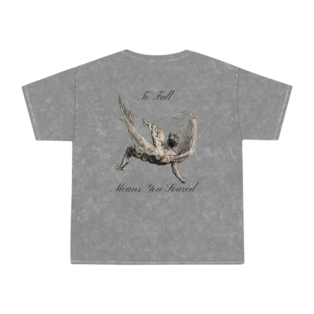 Mineral Wash T-Shirt — Fallen Angel Graphic Tee (“To Fall Means You Soared”)