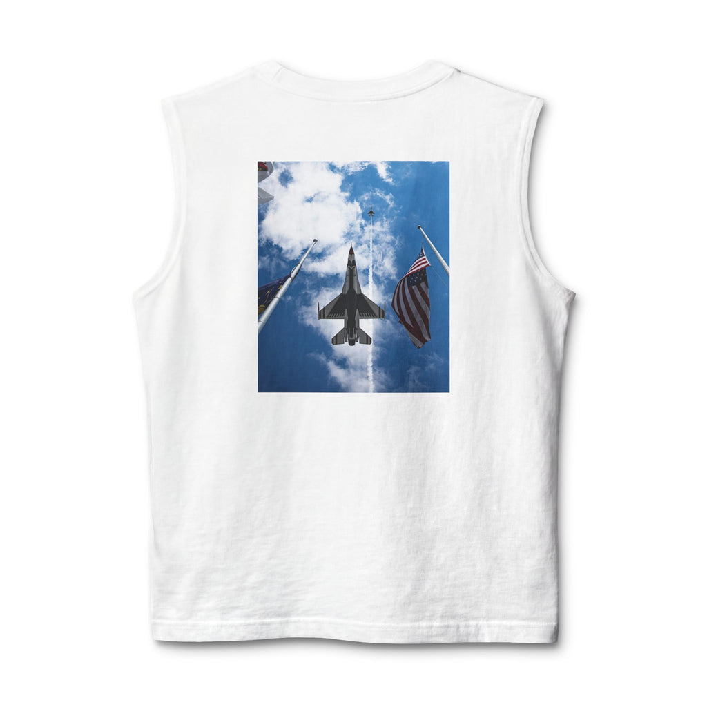 Crosby getting flattened Muscle Tank — Patriotic Jet Back Print