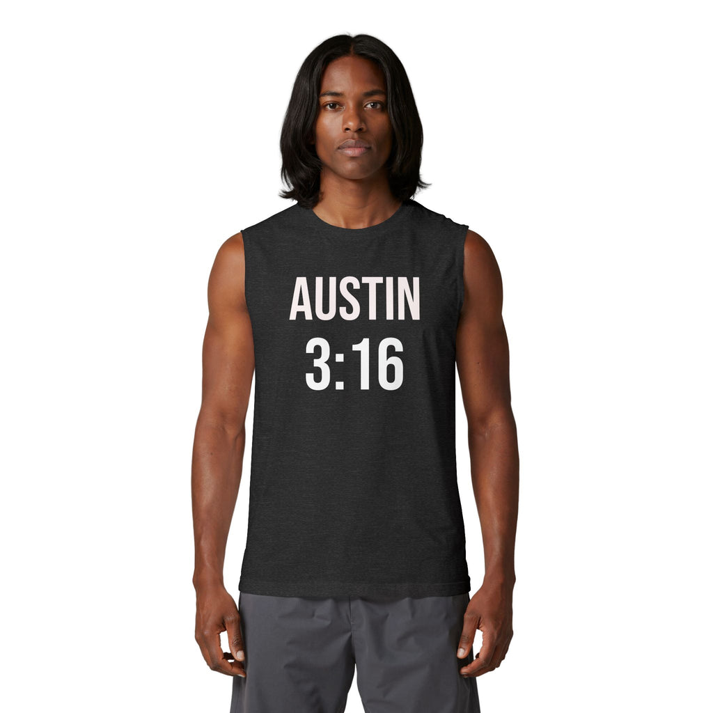 Austin 3:16 Muscle Tank — Stone Cold Skull Graphic Sleeveless Tee